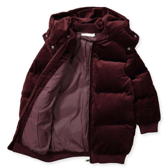 Stella McCartney Girl's Ruby Velvet Puffer Jacket - Picture 1 of 9